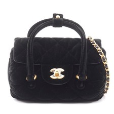 Chanel Fabric Matelasse Shoulder Bag Black