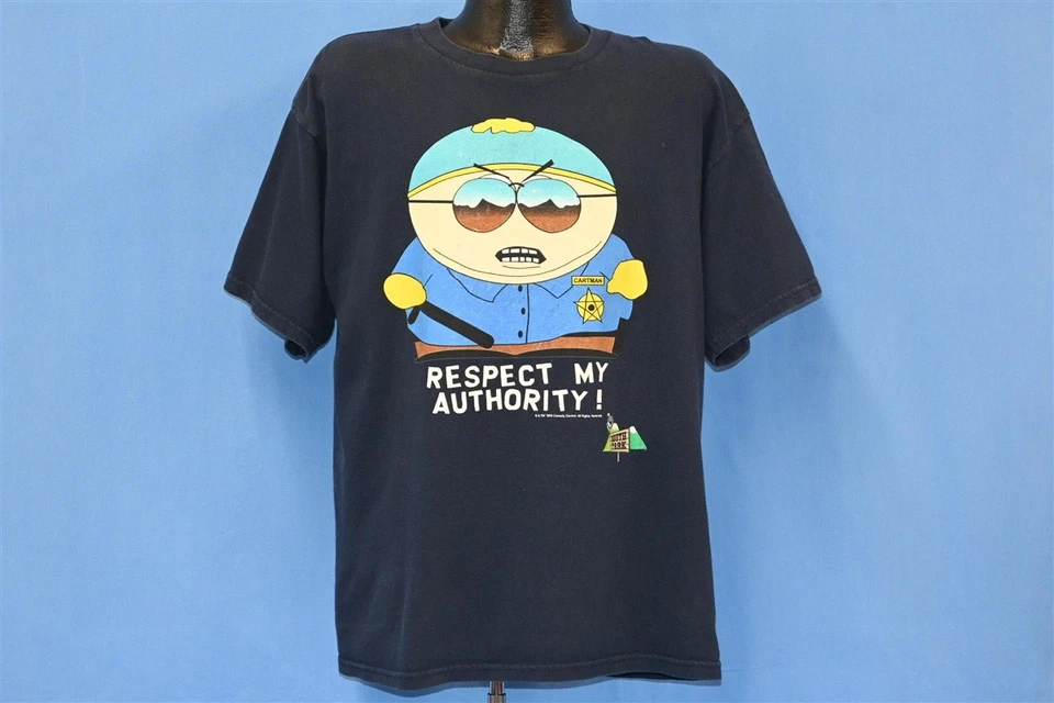 复古 90 年代 SOUTH PARK CARTMAN RESPECT MY AUTHORITY COMEDY CENTRAL T 恤 XL — 第 2/4 张图片
