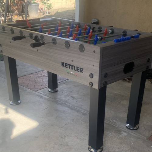 Kettler Foosball Table Gray Made in Italy Red and Blue Players