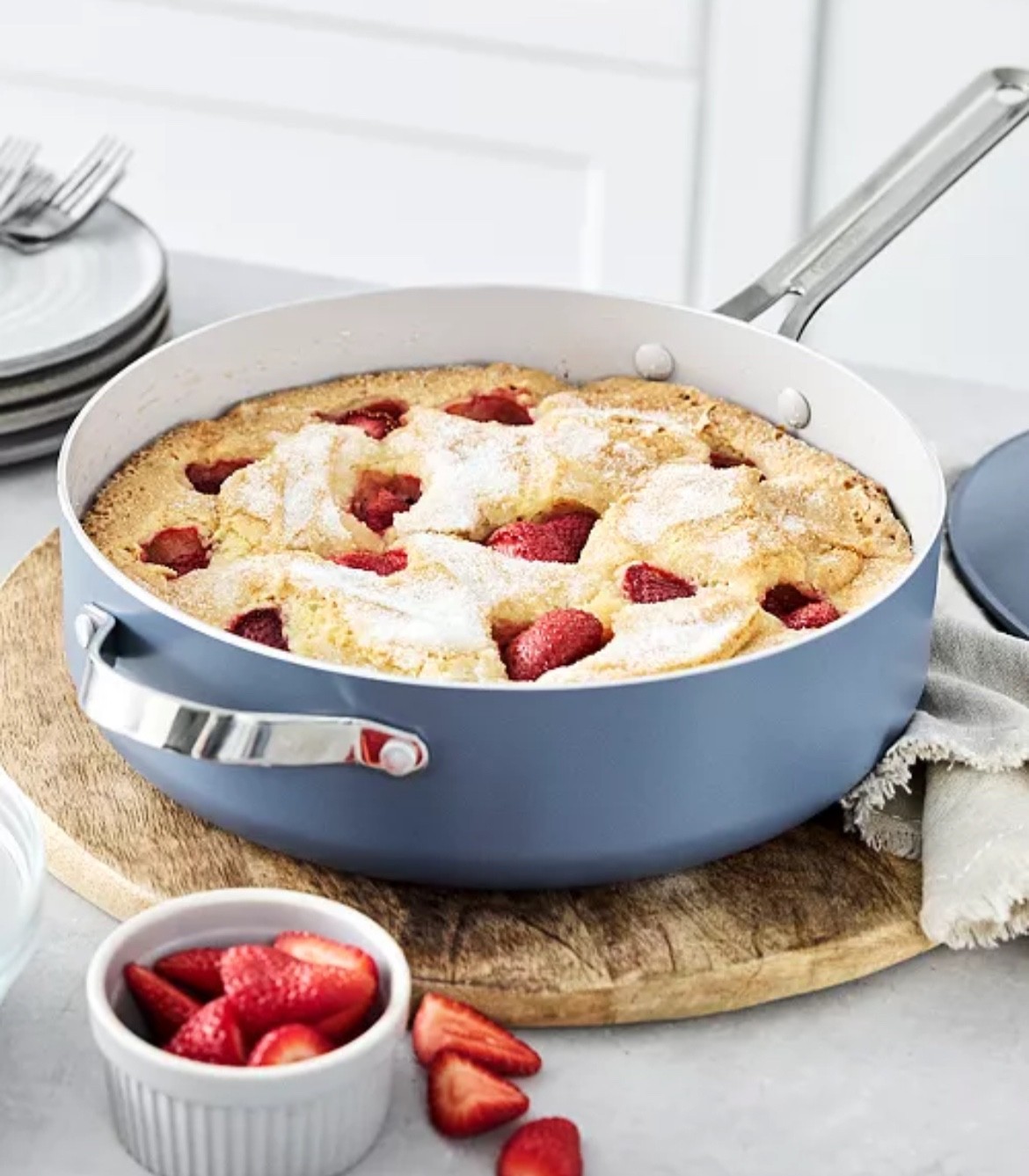 Rio Green Pan Healthy Nonstick Cookware Set in Nova Blue