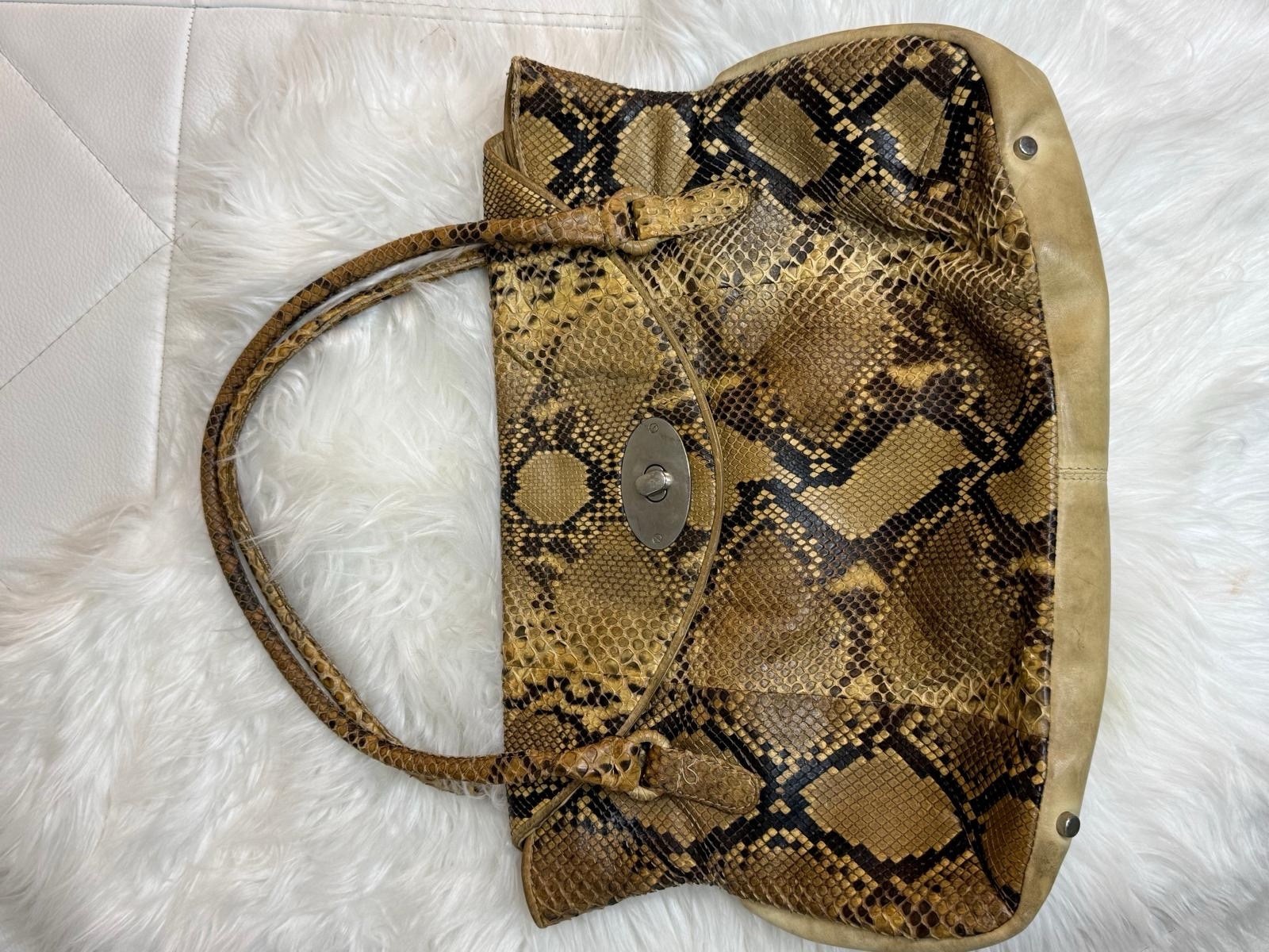 B. Makowsky Genuine Python Snakeskin Leather Larg… - image 5