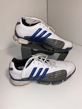 ADIDAS Mens Size 9.5 Traxion White Golf Cleats #791003~Powerband Chassis