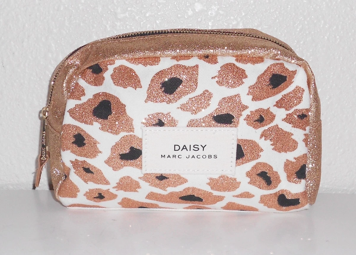 Daisy Marc Jacobs Metallic Glitter Gold Animal Print Cosmetic Bag
