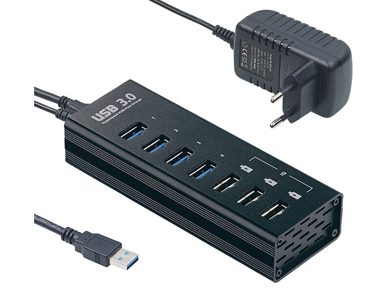 Hub USB 3.0 actif Xystec parfait pour le télétravail et charger 3 mobiles