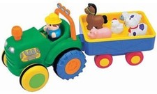 Kiddieland Farm Tractor with Trailer Includes Farmer & 5 Animals for 12+ months