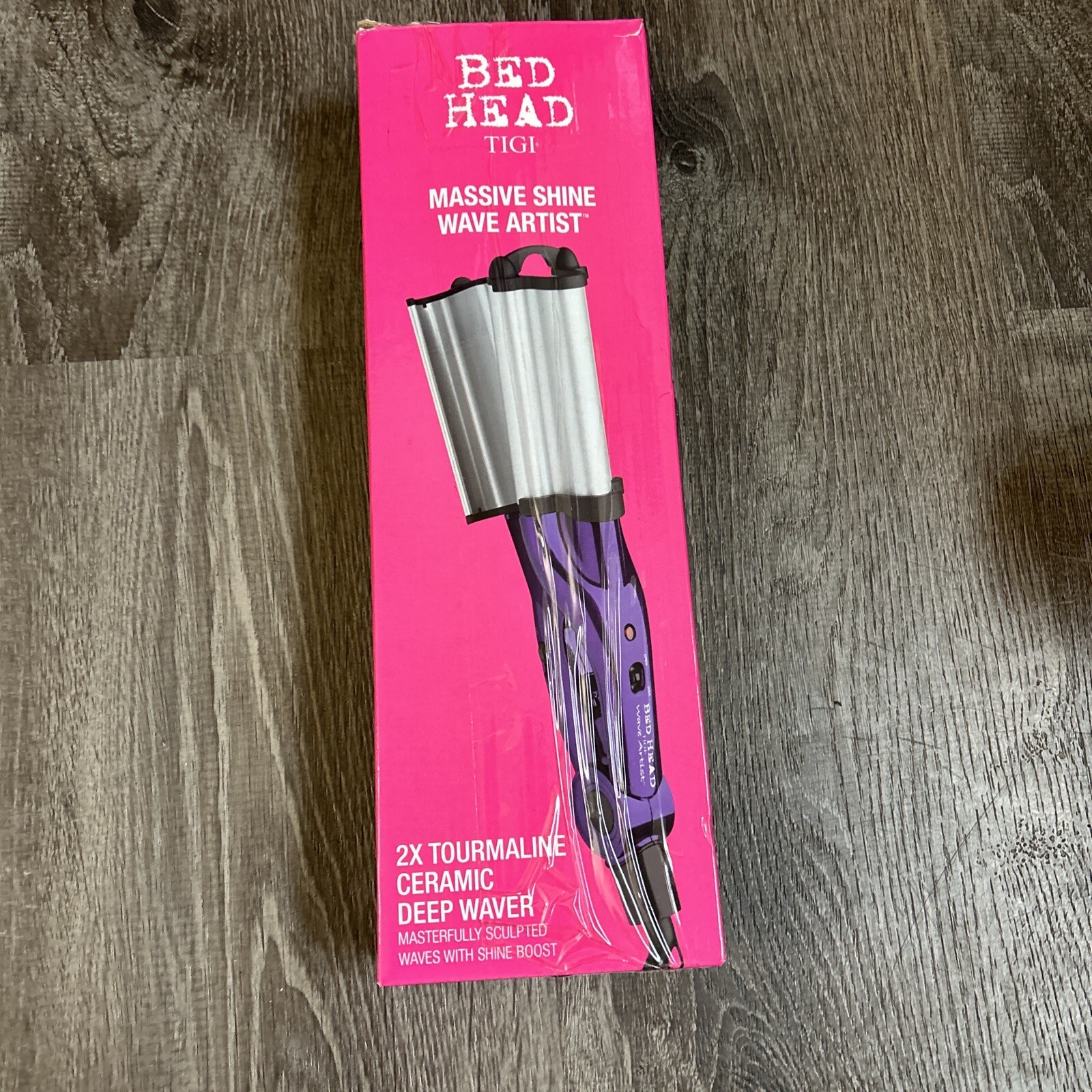 BedHead Curling Iron Beech Waves Deep Waver Beach Purple Open Box