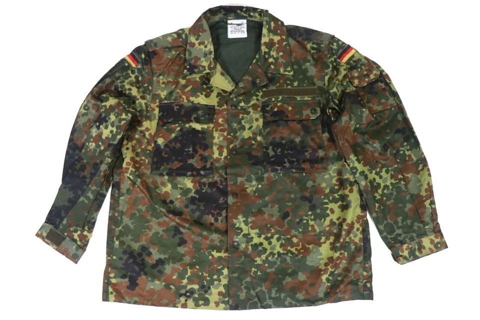 Chaqueta Flecktarn Bundeswehr Alemana Camuflada Militar Mancha Camisa Ejército Bosque Foto 4 de 4