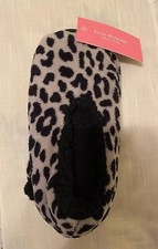 Isaac Mizrahi  LADIES CUTE  Leopard Print Sherpa Lined Slippers  SMALL NWT