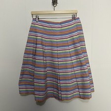 Talbots Women s Pleated A Line Multiple Stripe Skirt Preppy NWT Size 6.
