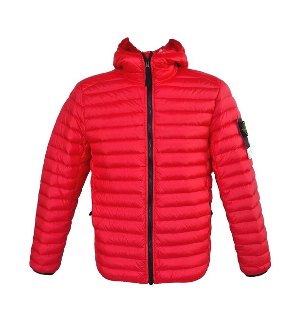 STONE ISLAND Doudoune Homme Rouge Taille S Fermeture Zip