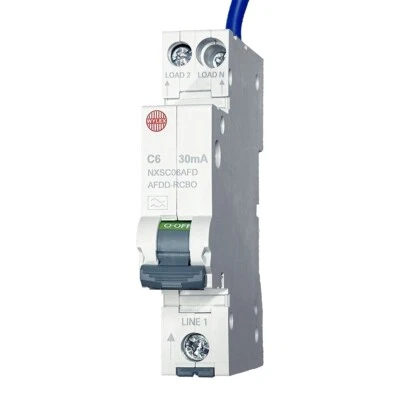 Wylex NXSC06AFD 6A AFDD RCBO Type A 30mA C Curve 6kA 1 Module