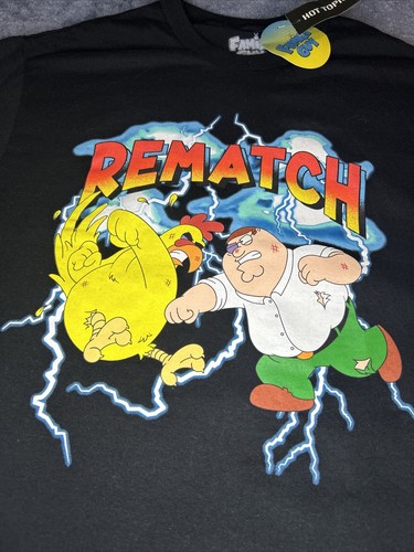 T-Shirt Family Guy Peter Griffin vs Huhn Rematch schwarz Gr. Med neu mit Etikett - Bild 2 von 3