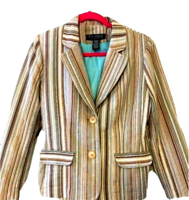 Dialogue Women's Striped Blazer Jacket Size Medium
