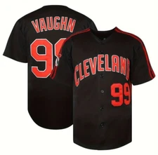 Cleveland Indians Rick Vaughn #99 Major League Movie Jersey Black Men's X-Large
