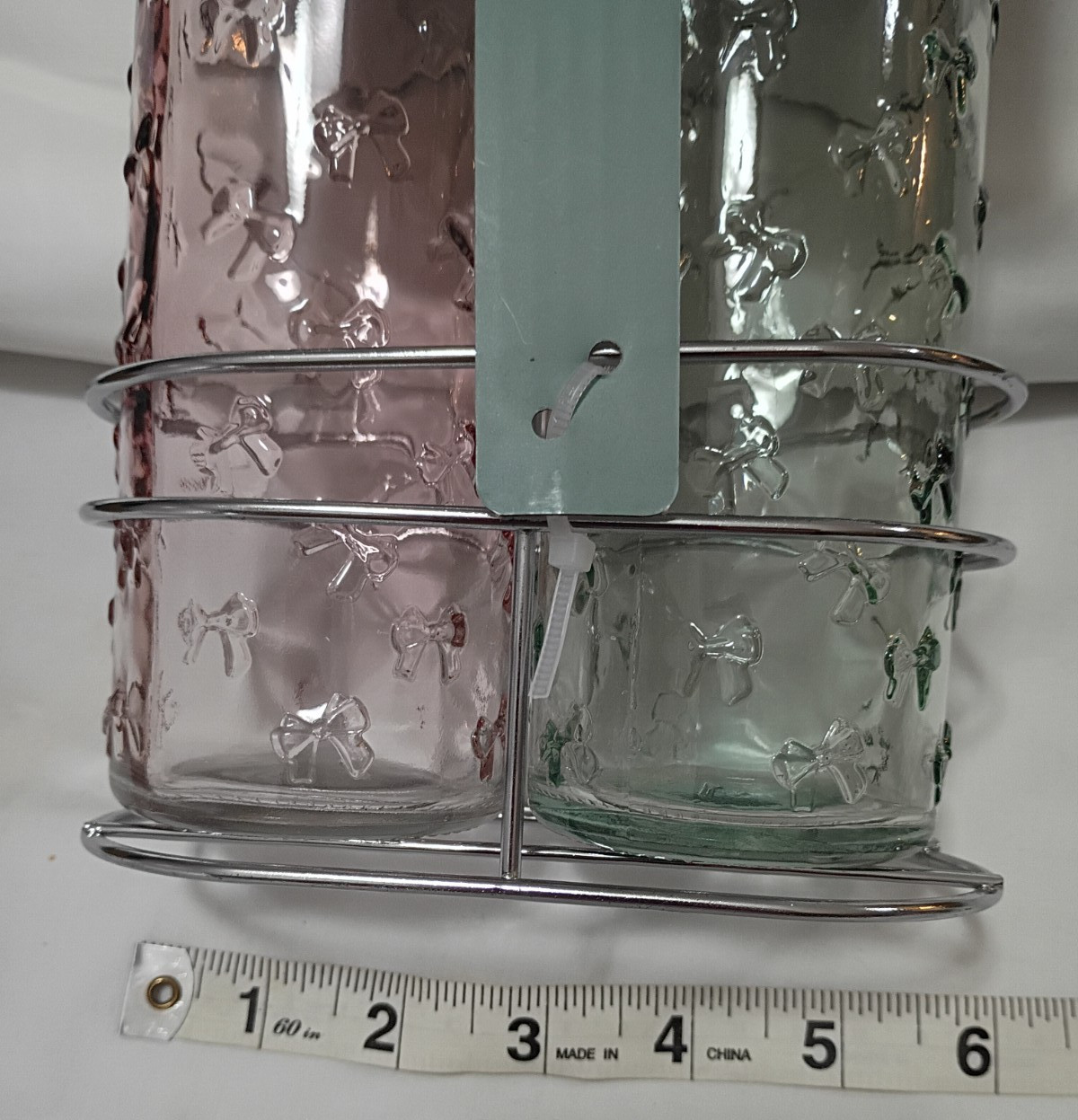 Cook With Color CWC Glass Gold Oil & Vinager Dispensers Pink & Green 17oz