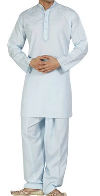 Costume Kurta Shalwar Style Indien Pakistanais Brodé Pour Homme, XS - XXXL - Photo 1/4