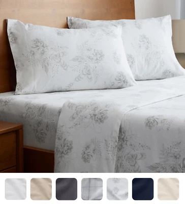 Mellanni Heavy Flannel Sheet Set 180GSM, Deep Pocket 100% Cotton Sheets