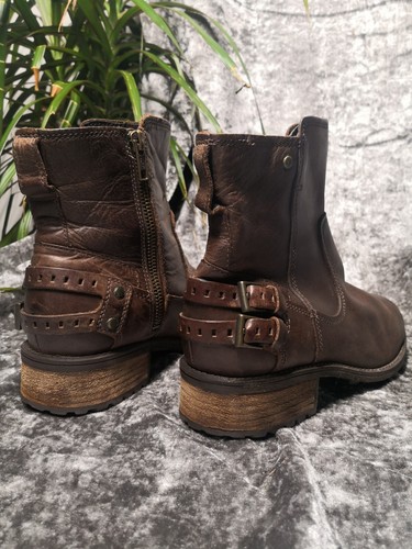 UGG® Australia Brown Leather Ankle Biker Boots UK Size 5.5 Eur 38 US 7 RRP £160 - Bild 8 von 18