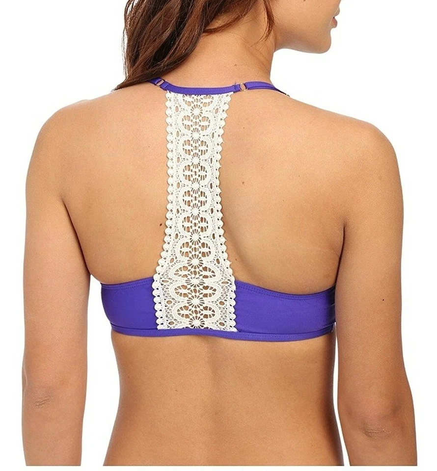 ELLA MOSS Womens Swimwear Blue Stella Soft Bralette Strap Bikini Top Size S - Image 3 of 4