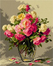 Orchidea Needlepoint canvas for halfstitch without yarn after Adrienne Henczn...