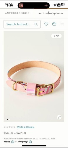 New Glad & Young Studio Pet Marbled Leather Collar with Brass Accents - Picture 3 of 12