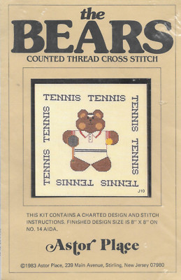 Vintage 1983 The Bears Counted Thread Cross Stitch Sewing Pattern by Astor Place