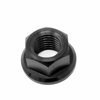 M10 x 1,5 Titan 14 mm Sechskant Flansch Scheibe Mutter gr5 Ti Keramik PVD Beschichtung schwarz