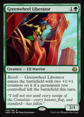 x1 Greenwheel Liberator - Foil R MTG Aether Revolt M/NM, English