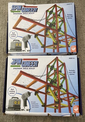 Two MindWare SpinGineer Engineer Weld Build Engineering Kit - Learning Toys 8+