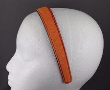 Orange faux suede headband plastic 1 inch wide hair band accessory grip teeth