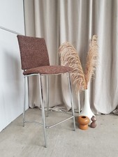 Vtg Late Mid Century Italian 90s Chrome Kitchen Bar Stool Chair Scandi R278