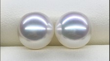 Pair of 10-11mm Natural South Sea Genuine White Round Loose Pearl Undrilled 7688