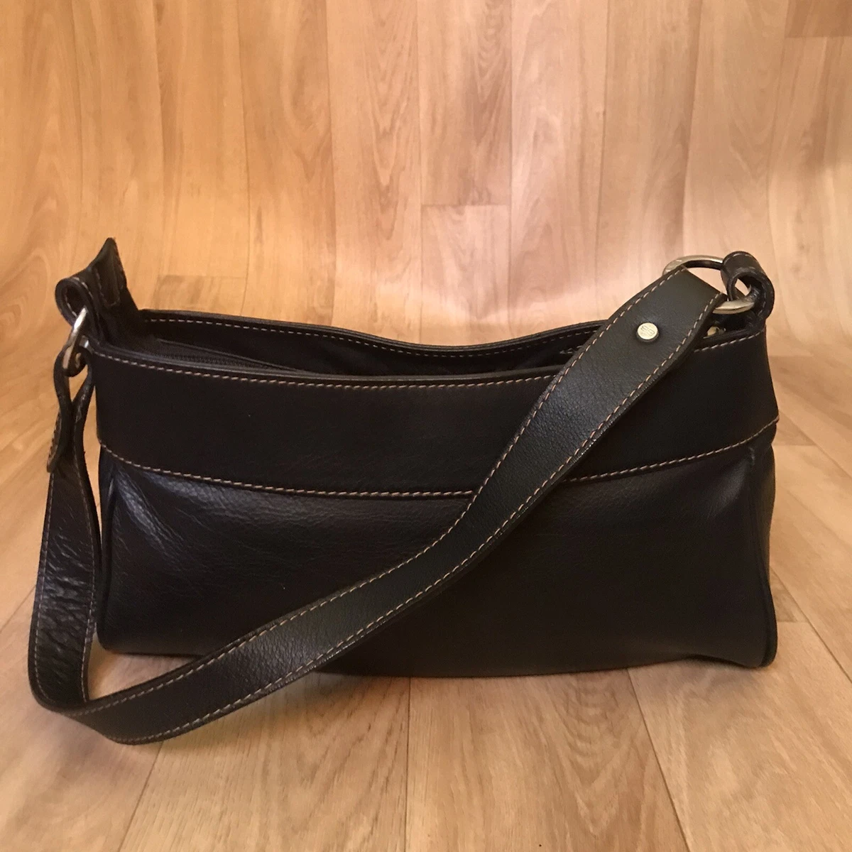 VINTAGE Shoulder Bag BALENCIAGA BB Leather WOMENS BLACK Y2K Hand