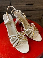 vintage women's white sandals TOWN-FLAIR platform sandals shoes