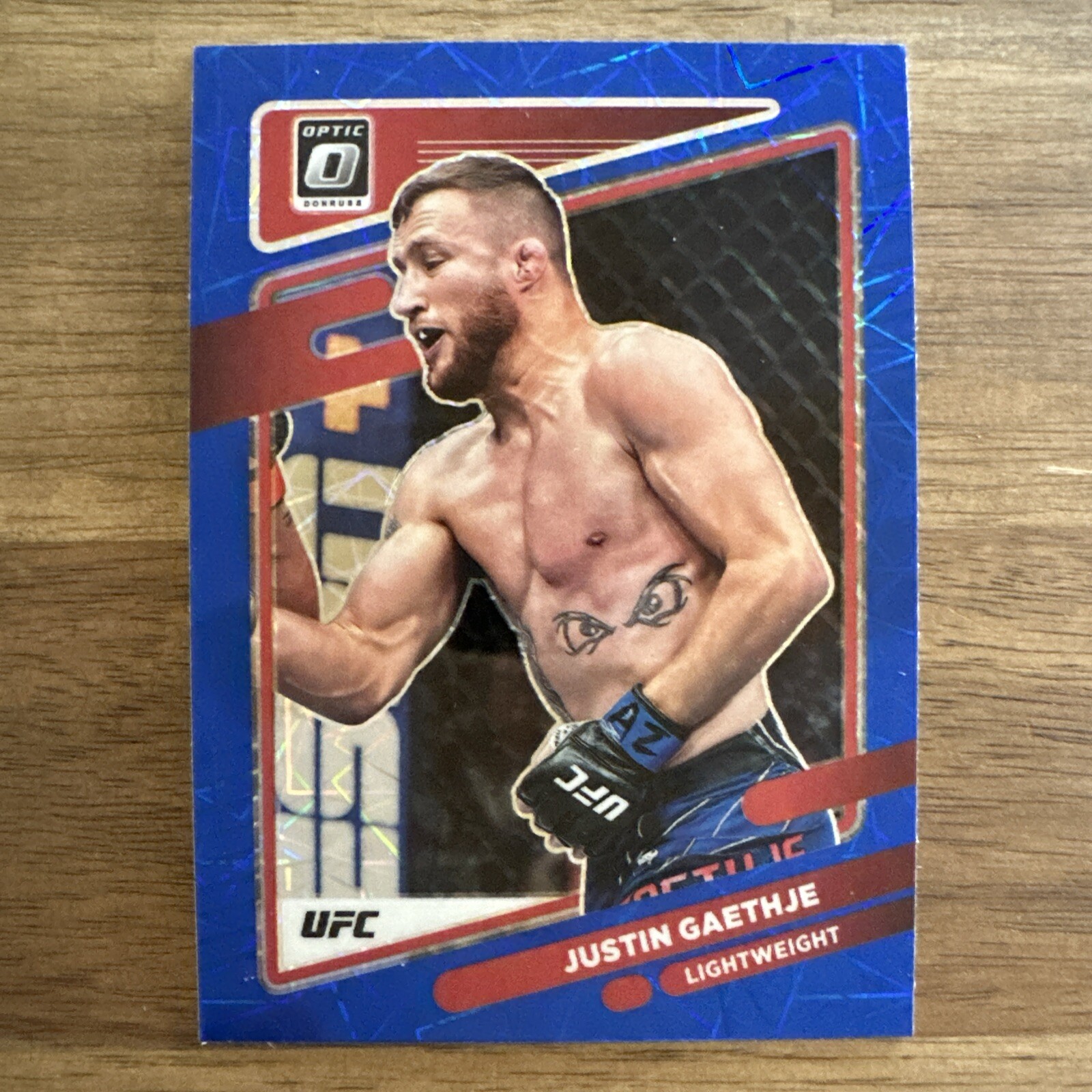 2022 Donruss Optic UFC Justin Gaethje Blue Velocity #98