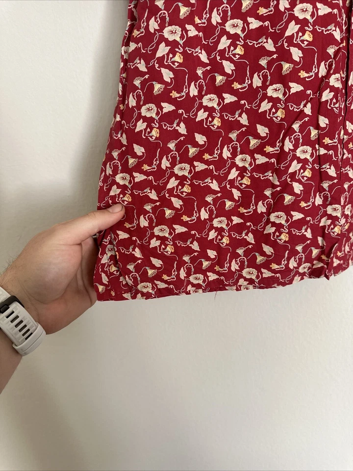 Reyn Spooner Hawaiian Shirt Mens M Red Floral Terracotta Boho Print Button Down - Image 3 of 4