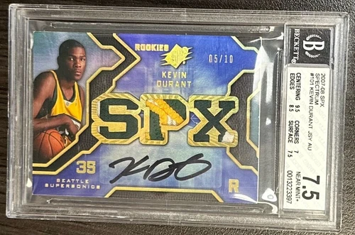 RC 2007 Upper Deck UD SP SPx Spectrum Kevin Durant ROOKIE JERSEY PATCH AUTO /10