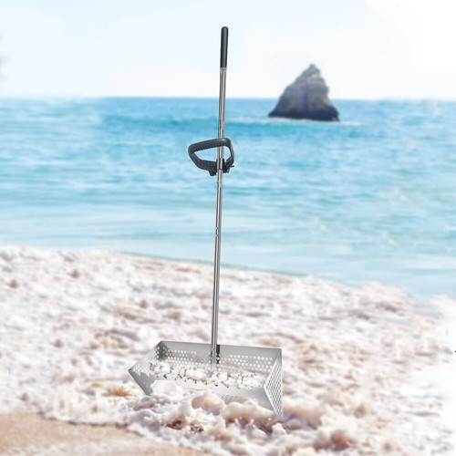 Stainless Steel Sand Screen Collapsible Beach Sand Scoop Shovel Shell Shovel - Picture 9 of 12