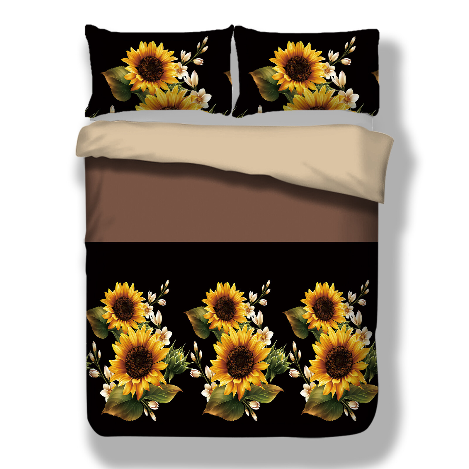 Sunflower Quilt Duvet Doona Cover Set Single/Queen/King Size Bedding