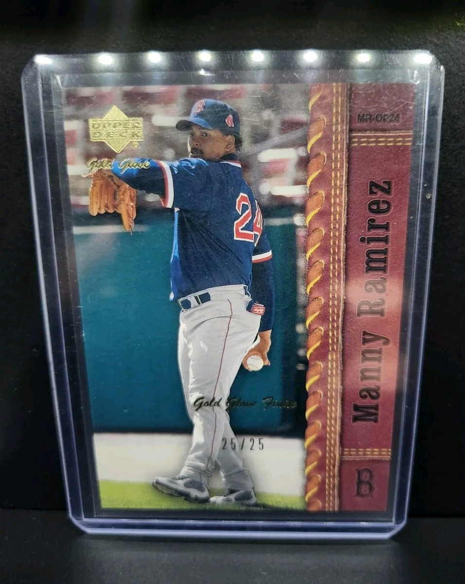 MANNY RAMIREZ 2001 UD GOLD GLOVE FINITE #25/25- RED SOX BOOKEND 