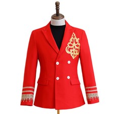 Men's Double Breasted Tuxedo Jacket Suit Blazer Party Prom Coat Tops Dress