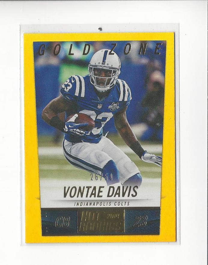 2014 Panini Hot Rookies Gold Zone #100 Vontae Davis Colts /50 