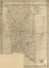 18" x 24" 1853 Map Of New Milford Litchfield Colombia