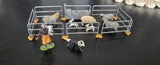 BRITAINS METAL SHEEP PEN WITH TROUGH AND SHEEP! AND SHEPHARD 1/32 SCALE!