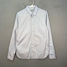 AllSaints Villiers Mens Medium Light Blue Long Sleeve Button-Down Shirt