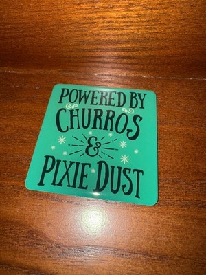 Disney Parks Exclusive ''Powered By Churros & Pixie Dust'' Magnet 2 3/4'' x 2 3/4''