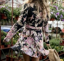 Spell & The Gypsy Collective Blue Skies Mini Wrap Dress S