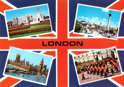 London Buckingham Palace Trafalgar Square Houses of Parliment England Postkarte