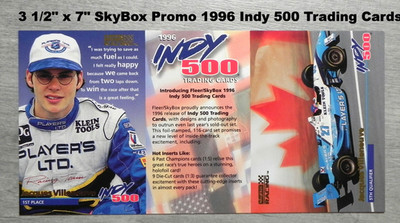 1996 INDY 500 Trading Cards PROMO Sample Strip Measurers _ Exact Card (A)