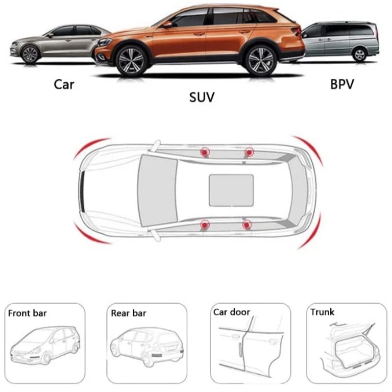 Tira protectora de parachoques anticolisión para automóvil 4 piezas Foto 3 de 4